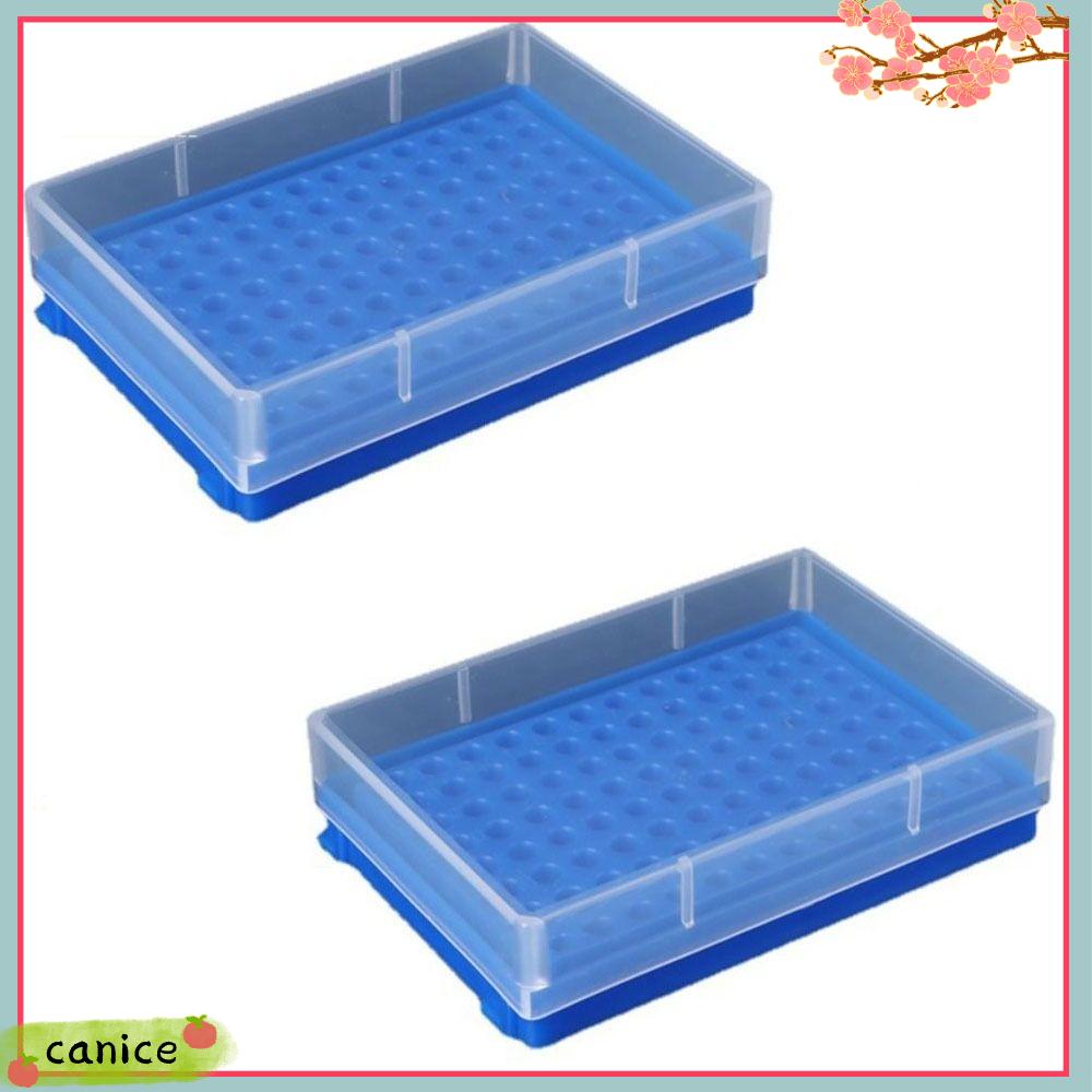 ASO5S 2pcs 96 lỗ Giá ống pcr PP 13cm 9cm 3cm Dải tấm pcr Tái sử dụng Xanh dương Giá ống ly tâm vi lượng Ống