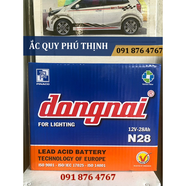 Ắc quy Đồng Nai 12V-28Ah N28 (chưa bao gồm dung dịch)