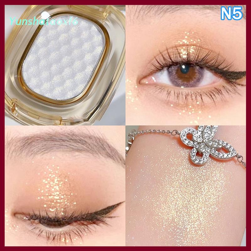 yunshataoxf Dikalu khoai tây nghiền kết cấu long lanh Phấn mắt màu tím vàng hồng ngọc trai long lanh cơ thể Highlighter 3 trong 1 Bảng trang điểm - 2