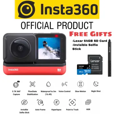 Insta360 One R 360 Edition - Modular Action Camera with FREE GIFTS (Official Product)(1 Year Warranty)(100% Original)(Ready Stocks)(Fast delivery)
