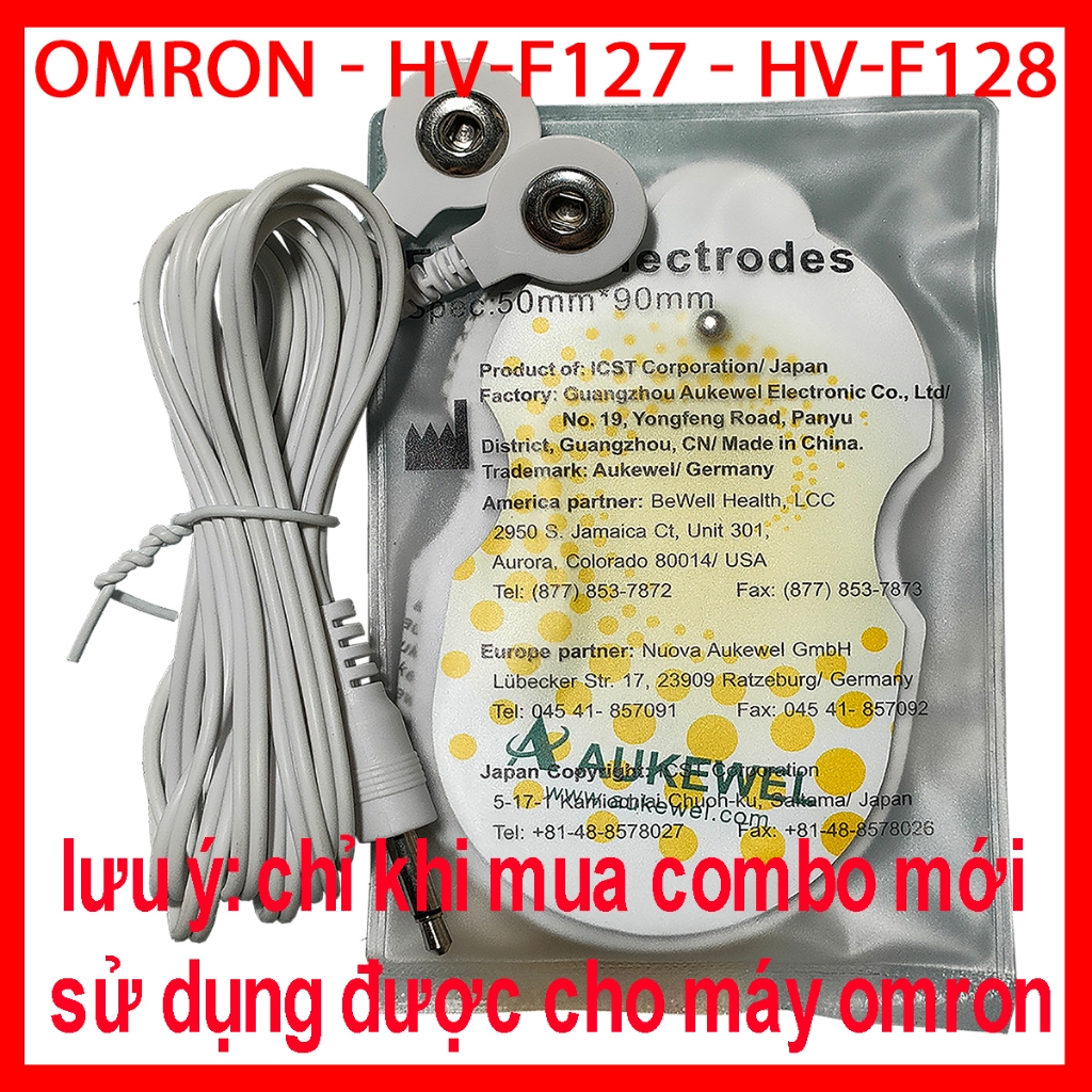 combo dây và miếng dán mɑssage điện xung sử dụng cho máy Omron
