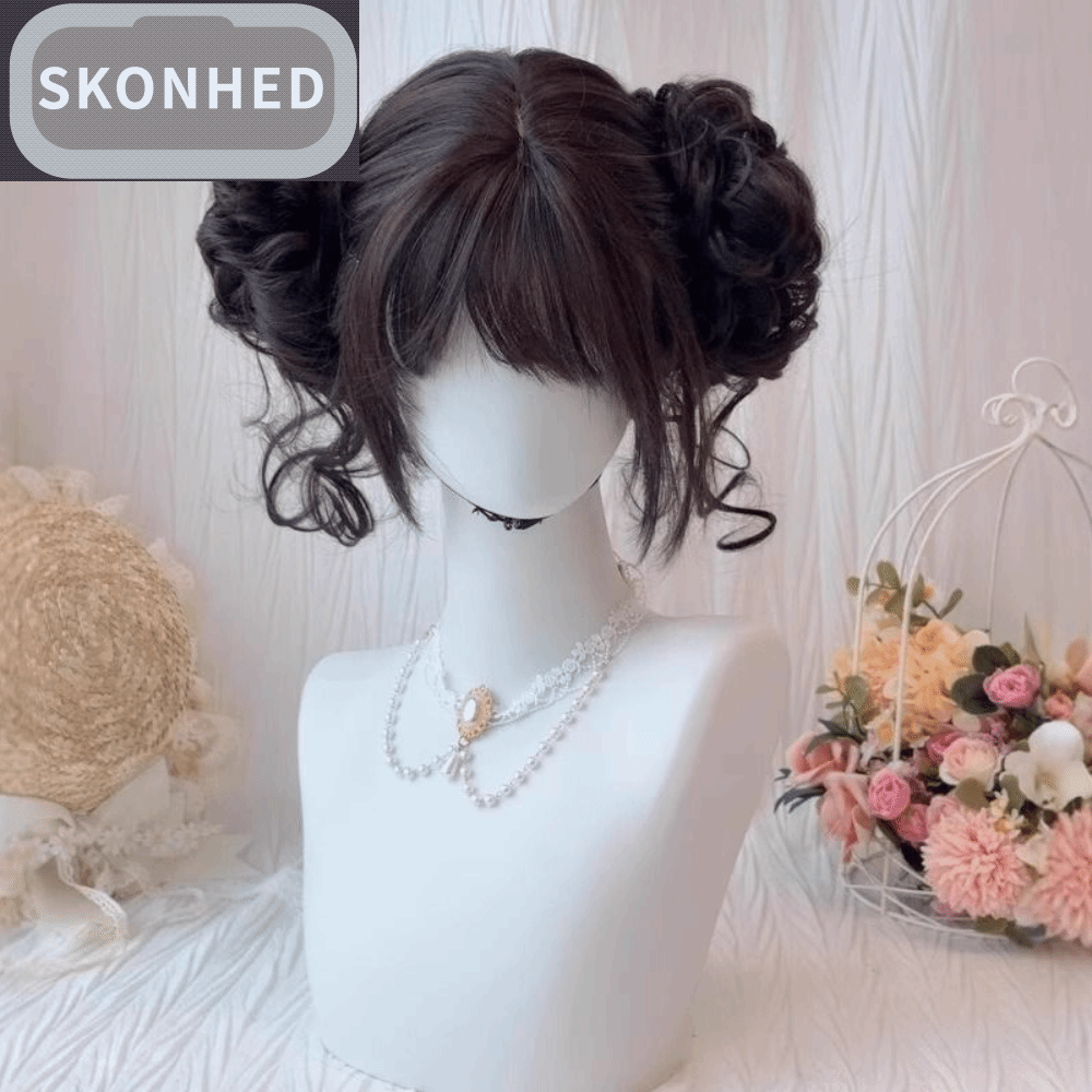 SKONHED คลิปหนีบผม ผมตรงสั้น ทนความร้อน วัสดุสังเคราะห์ ขนมปังลูกบอลคู่มังกร หวาน ฮาราจูกุ วิกผมโลลิต้าคอสเพลย์มีหน้าม้า เหมาะสำหรับผู้หญิง ราคา 837 บาท*ส่งฟรี