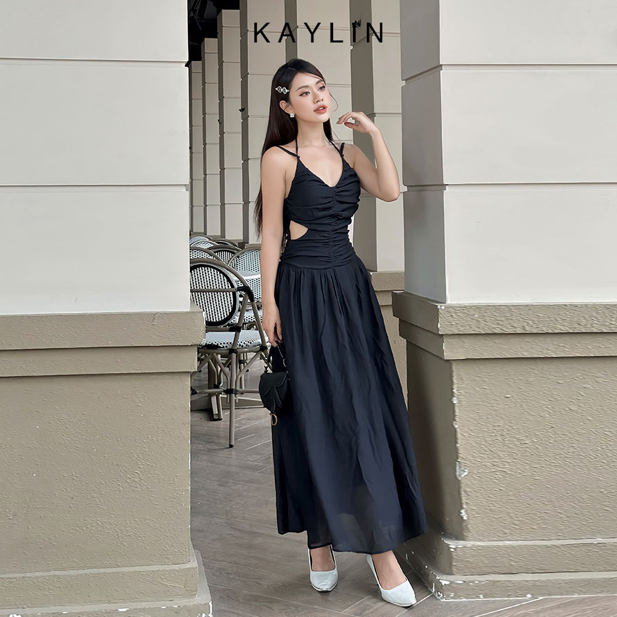 Đầm cổ yếm dài khoét eo phong cách thanh lịch sexy KAYLIN - N2083