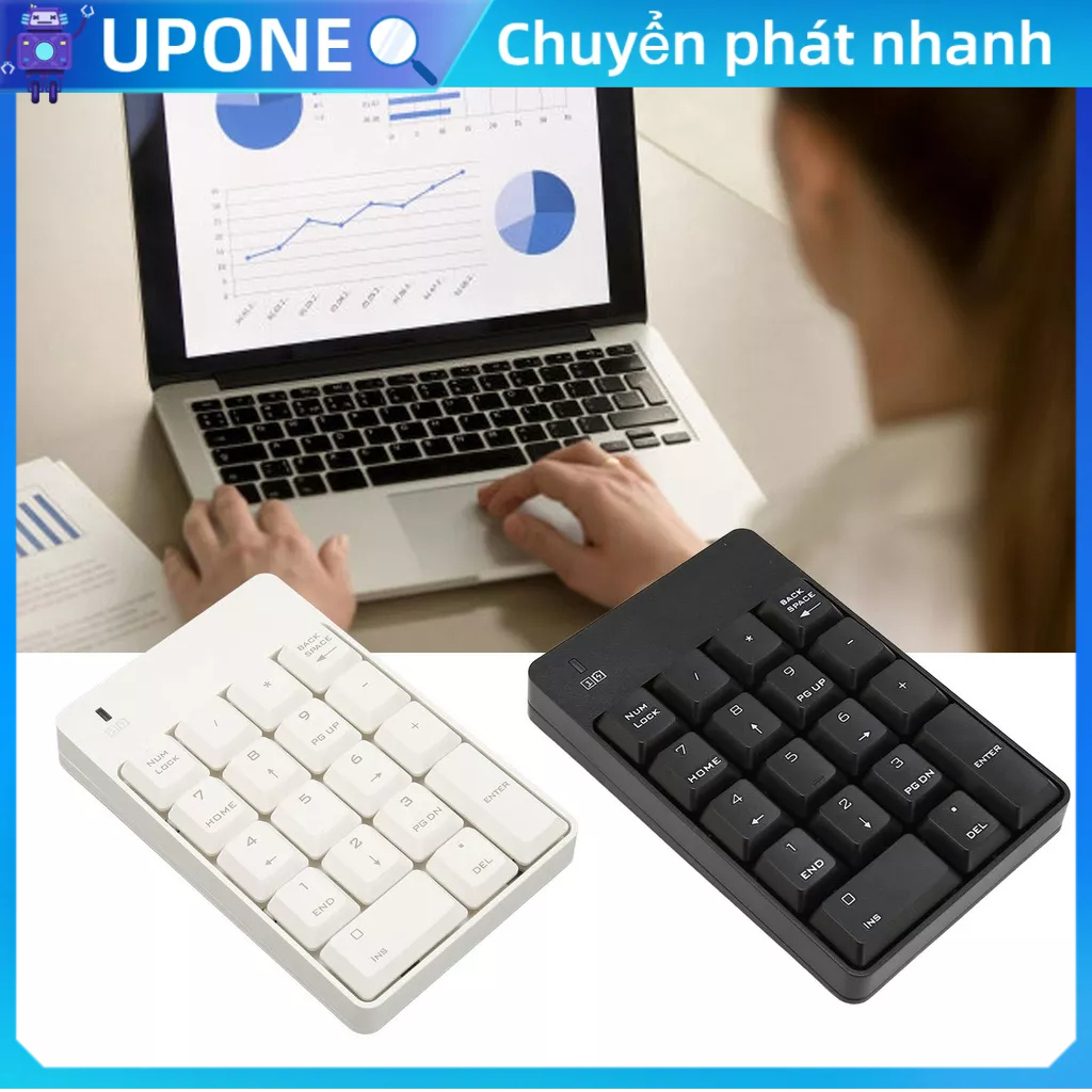 UPONE Bàn phím số SK 51AG 2.4G Không dây 18 Bấm mềm USB cảm ứng cho văn phòng làm việc tại nhà