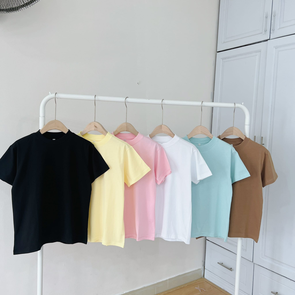 Áo thun nữ Baby Tee trơn chất 100% cotton cao cấp co giãn, dày dặn thoáng mát
