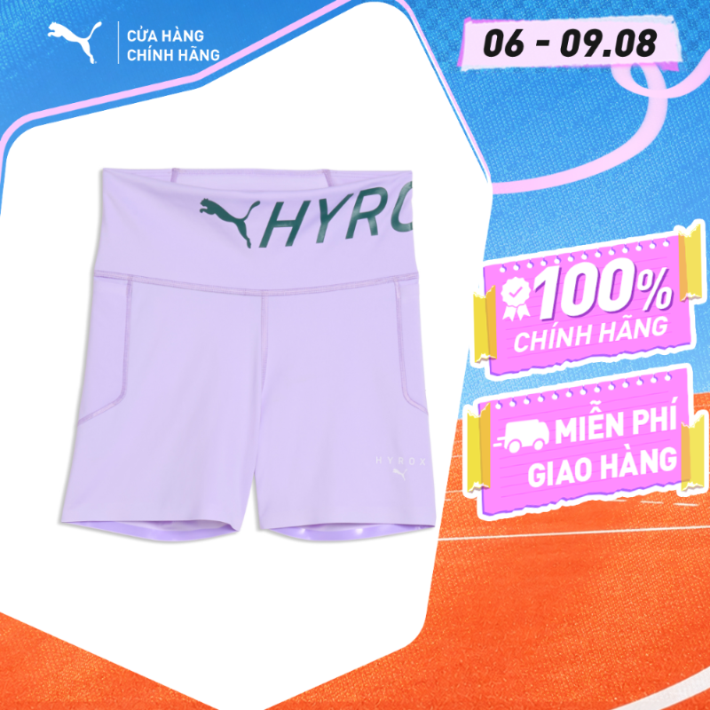 Quần Đùi Thể Thao Tập Luyện PUMA Nữ W xHYROX PWRMD 4 SRTTHT Light Lavender Màu Tím