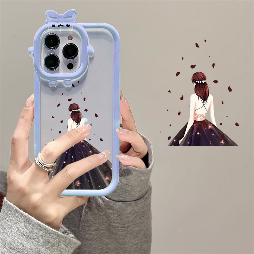Case for Realme C55 10 C30 C31 C33 C35 C21Y C25Y RealmeC11 C25 C17 C15 C12 C3 C2 7i 5 5i 6i 9i Narzo 30A 50A Prime Astronaut and Cartoon Girl Soft Silicone Shockproof Phone Case DF