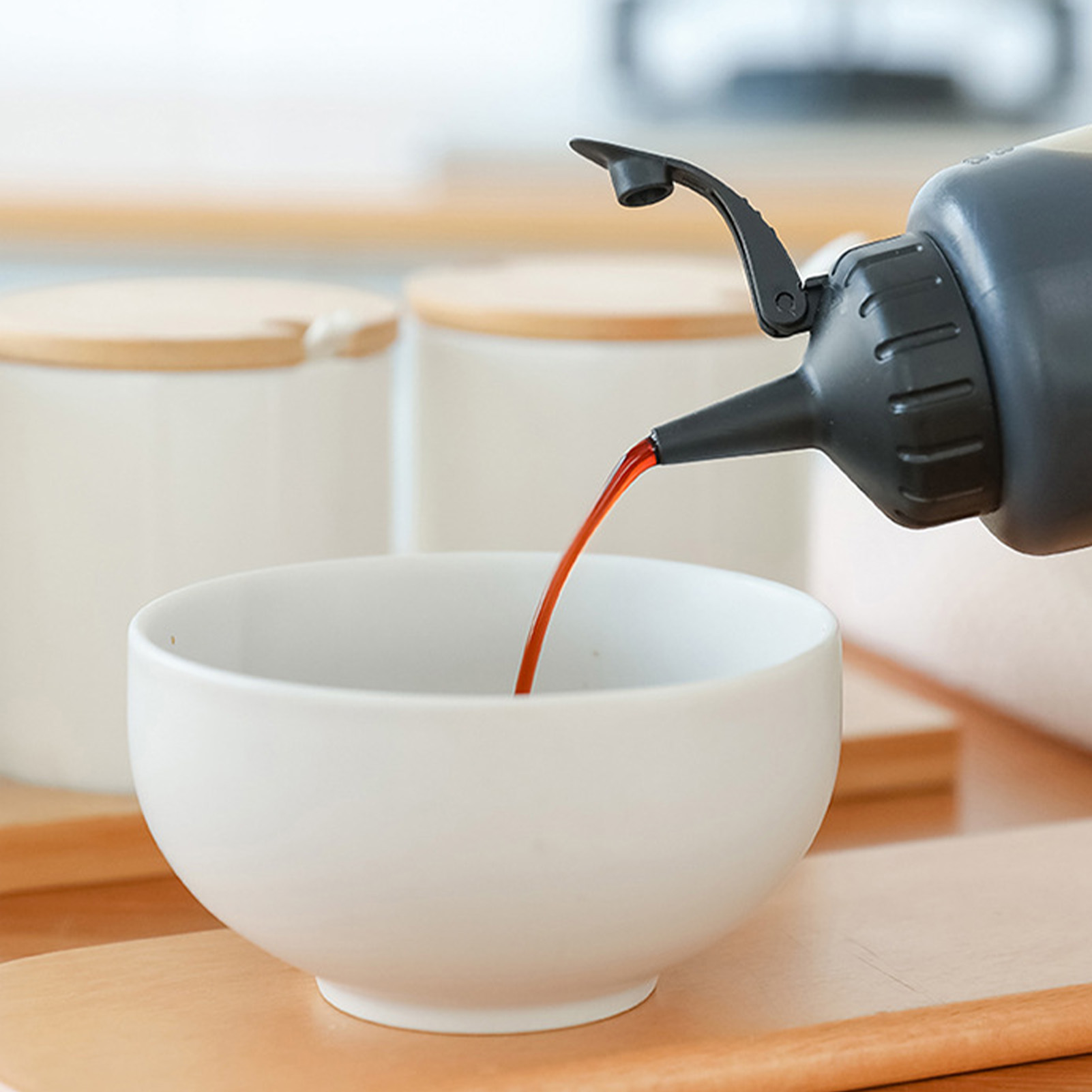 Bóp chai dụng cụ chiết dầu bóp dụng cụ chiết dầu nấu ăn rò rỉ dễ dàng để làm sạch 350ml với nắp cho giấm