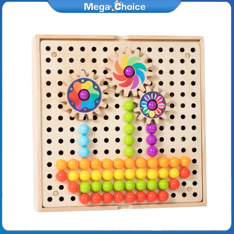 MegaChoice Creative Mosaic Puzzle Kid Toy Mushroom Nails Pegboard 3D Jigsaw Toys Puzzle Game Early Learning Educational Toys For Boys Girls ราคา 461 บาท*ส่งฟรี