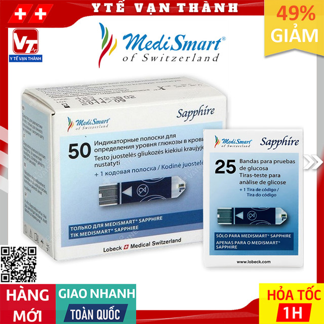 ✅ Que Thử Đường Huyết Medismart Sapphire | Date xa -VT0384 - Y Tế Vạn Thành