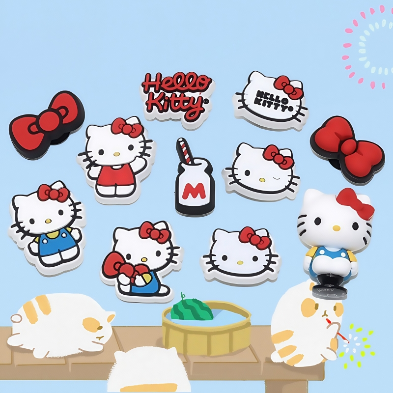 ใหม่ ตัวติดรองเท้า Hellokitty รูปการ์ตูนแมว ดอกไม้ แต่งหัวเข็มขัด อุปกรณ์เสริม สําหรับตกแต่งรองเท้า หนึ่งชุ ราคา 97 บาท*ส่งฟรี