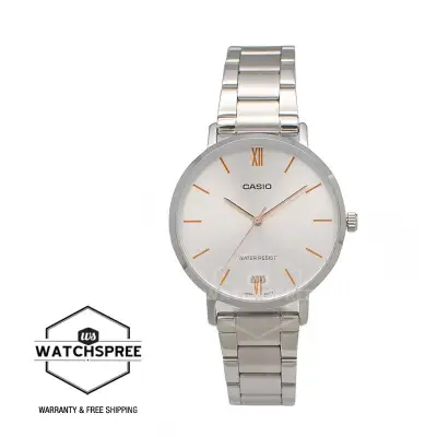[WatchSpree] Casio Ladies' Analog Silver Stainless Steel Band Watch LTPVT01D-7B LTP-VT01D-7B
