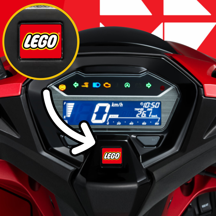 KRMK Emblem Logo Spidometer Motor Honda Logo LEGO 3D Stiker Aksesoris Harga 10,000 rupiah*Gratis Ongkir