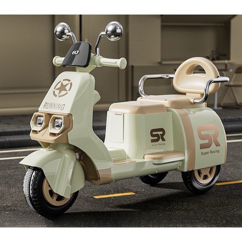 Xe máy điện Vespa Q518 cho bé, xe máy Vespa 2 chỗ ngồi SIZE LỚN hàng cao cấp, bảo hành 6 tháng