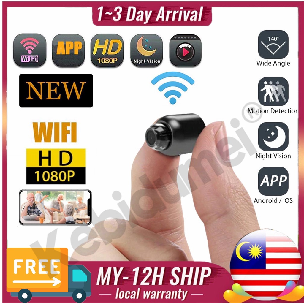 💕【สปอตสินค้าคงคลัง】 Gratis Ongkir + COD💕Kebidumei X5มินิ Cemera 1080P กล้องวงจรปิดความคมชัดสูงรักษาความปลอดภัยตรวจตรา WIFI เคลื่อนไหวมองเห็นกลางคืนตรวจจับกล้องถ่ายวิดีโอกล้องวงจรปิดจอระบบไร้สายขนาดเล็ก ราคา 195 บาท*ส่งฟรี
