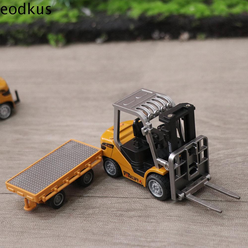 EODKUS Điều khiển từ xa 2.4g Xe nâng điều khiển từ xa Tỷ lệ đầy đủ Tốc độ thay đổi Xe nâng hợp kim Xe tải phẳng Chất liệu hợp kim Xe nâng RC Đồ chơi để bàn