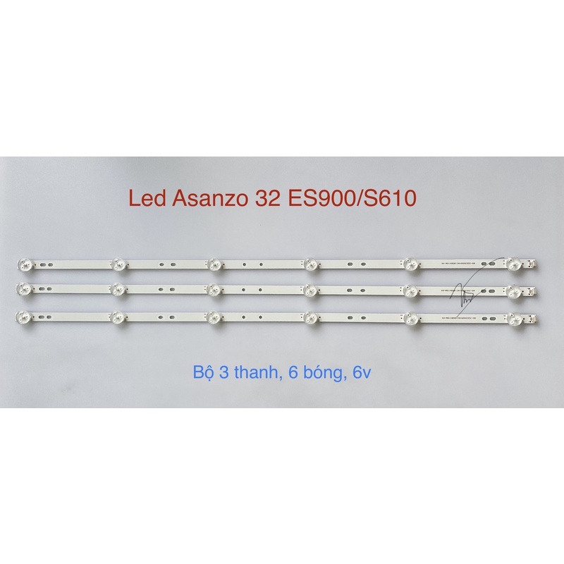 Bộ led tivi asanzo 32 s610/es900 - 3 thanh, 6 bóng