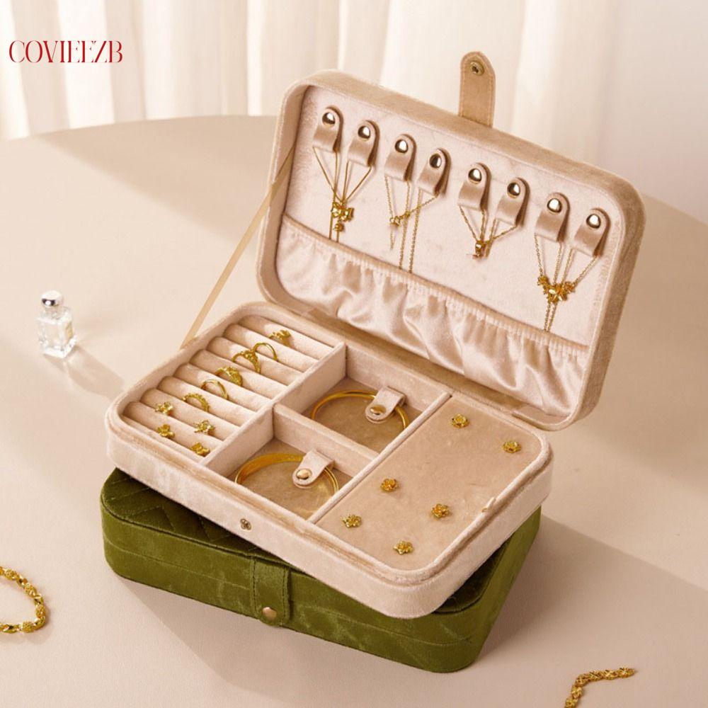 COVIEEZB สร้อยข้อมือ ต่างหู ถุงบรรจุภัณฑ์เครื่องประดับ แหวน สร้อยคอ ผู้จัดการ ที่เก็บเครื่องประดับกำมะหยี่ หรูหราเบา ความจุขนาดใหญ่ กล่องเก็บเครื่องประดับ การเดินทาง ราคา 1,146 บาท*ส่งฟรี