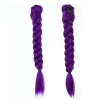 NBANLIKE 18inch Braided Purple Hair Ponytail Demon Hunters Synthetic Rumi Costume Hairstyle Hair Accessory Wig Clip in Long Ponytail with Clips for Kids Girls