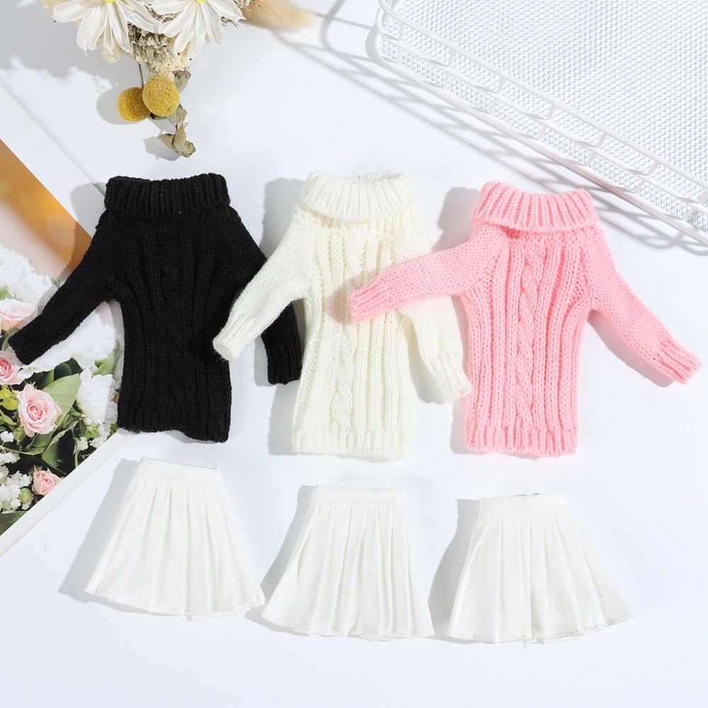 ZBUE7424 1 Set Multicolored Handmade Mini Knitted Sweater Tops Casual