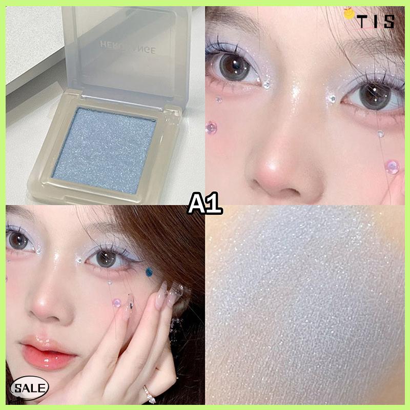 Follow Get New【TIS】 Herorange Tắc Kè Hoa Eyeshadow Highlighter màu duy nhất cao sắc tố long lanh bảng màu ngọc trai mắt trang điểm - 2