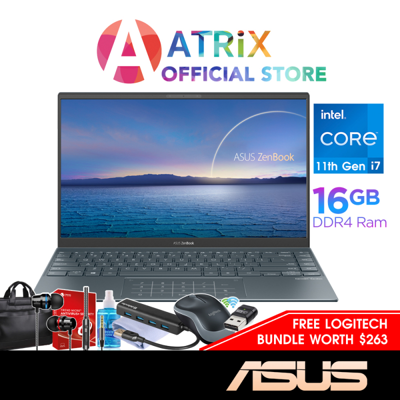 【Same Day Delivery】ASUS Zenbook 14 UX425EA-KI440T 1.17Kg〖Free MS Office〗14inch FHD Slim IPS 400nits | Intel Core i7-1165G7 | 16GB LPDDR4x | 512GB SSD | Thunderbolt™ 4 | 2Y ASUS Warranty