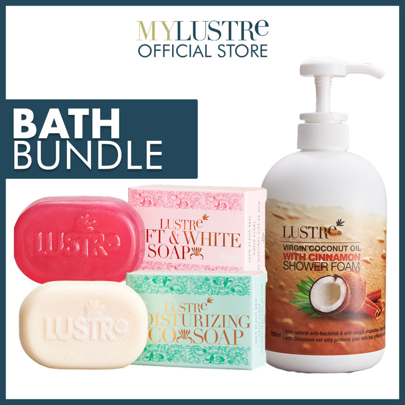 Buy Lustre Bath Bundle | Shower Foam + Soap | Moisturize & Whitening Skin Effect Singapore