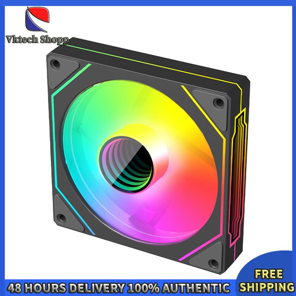 Vktech พัดลมระบายความร้อน 12 ซม ARGB 5V PWM พร้อมไฟ RGB และดีไซน์อินฟินิตี้มิร์เรอร์ สำหรับคอมพิวเตอร์และเกมมิ่งพีซี ราคา 149 บาท*ส่งฟรี