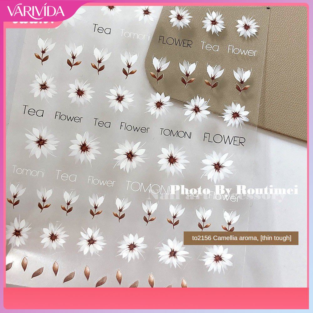 VARIVIDA สติ๊กเกอร์ติดเล็บลายดอกไม้ ใหม่ ดอกบีโกเนียเข้มข้น สติ๊กเกอร์ติดเล็บสัมผัสเย็นสบาย 2025 สติกเกอร์อเนกประสงค์ใหม่ ฤดูใบไม้ผลิ ราคา 20 บาท*ส่งฟรี