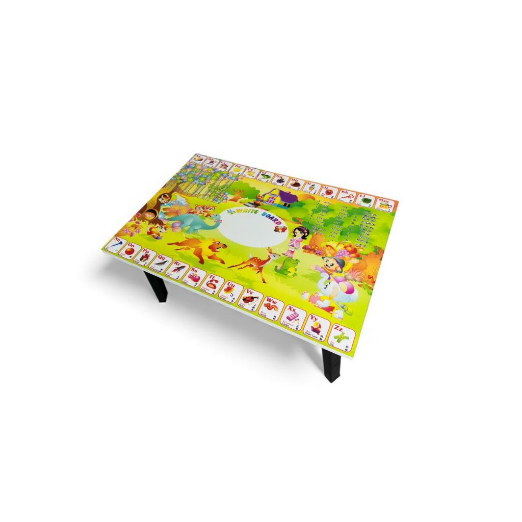 【READY STOCK】 HM Home Childrens Learning Table And Chairs Plastic Game Table Dinner Drawing Small Bed Laptop Table
