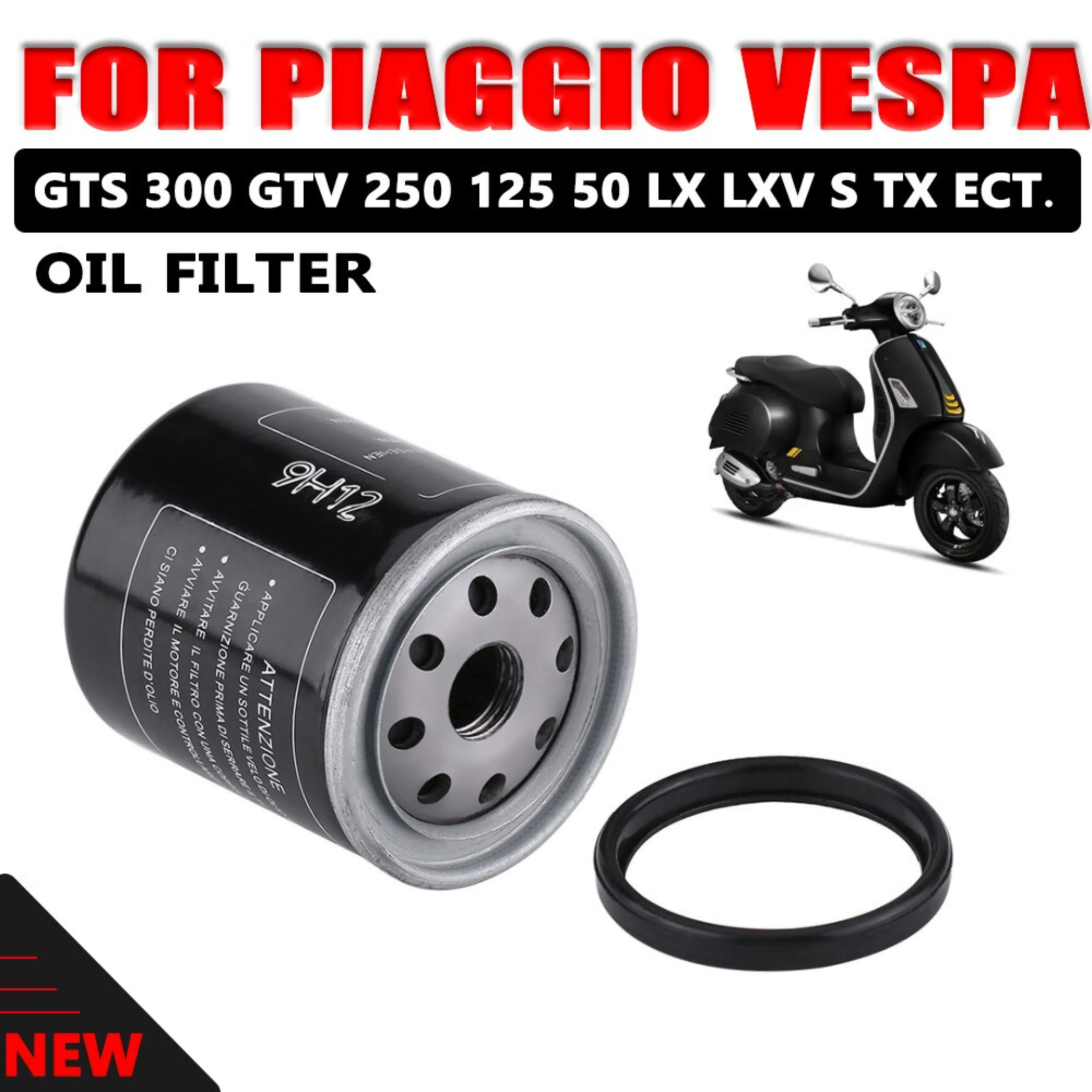 Vespa Engine Oil Filter for All Vespa Models, Standard, Vespa Center, New Vespa, All Models.