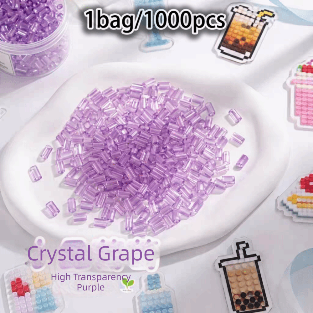 MIRELINA Độ trong suốt cao Hạt Perler tự làm thủ công Máy ép nhiệt 2.6mm Đồ chơi hạt Perler Làm thủ công Hạt Perler trong suốt