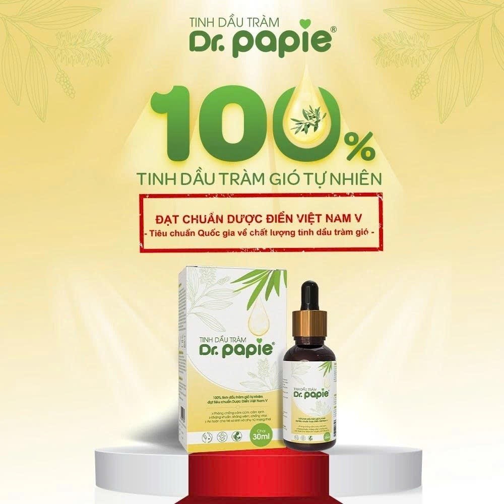 Tinh Dầu Tràm Gió Dr.Papie Nguyên Chất 100% – Giữ Ấm Phòng Cảm Cúm Cảm Lạnh Cho Trẻ Sơ Sinh