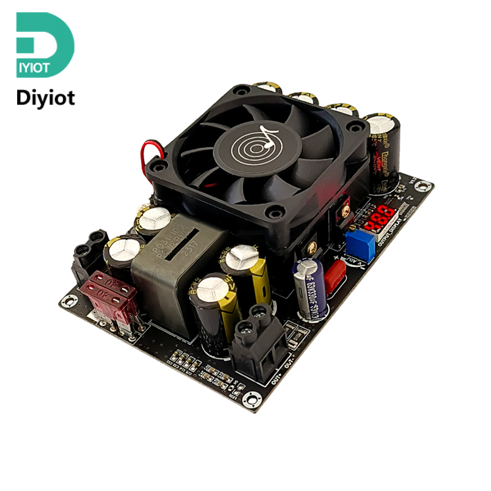 Diyiot dc bộ chuyển đổi tăng áp 12v-24v để 24v-50v dc để dc 500w có thể điều chỉnh điện áp nguồn điện mô đun điều tiết với quạt tản nhiệt