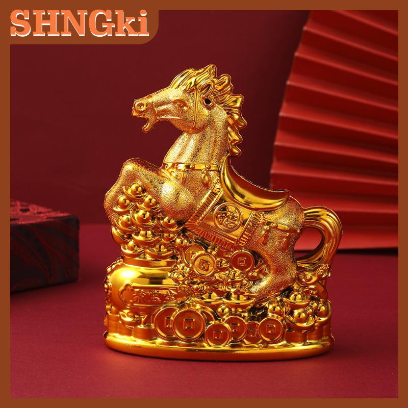 ❤❤❤Hot Sale SHNGki เครื่องประดับรูปม้านำโชครูปปั้นบ้านแบบดั้งเดิมแท่งสามารถหมุนได้ของตกแต่งบ้านสำนักงานตกแต่งเดสก์ท็อป ราคา 23 บาท*ส่งฟรี