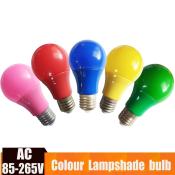 E27 color led bulb colorful household screw mouth energy-saving lantern red purple powder yellow green blue table lamp decorative bulb