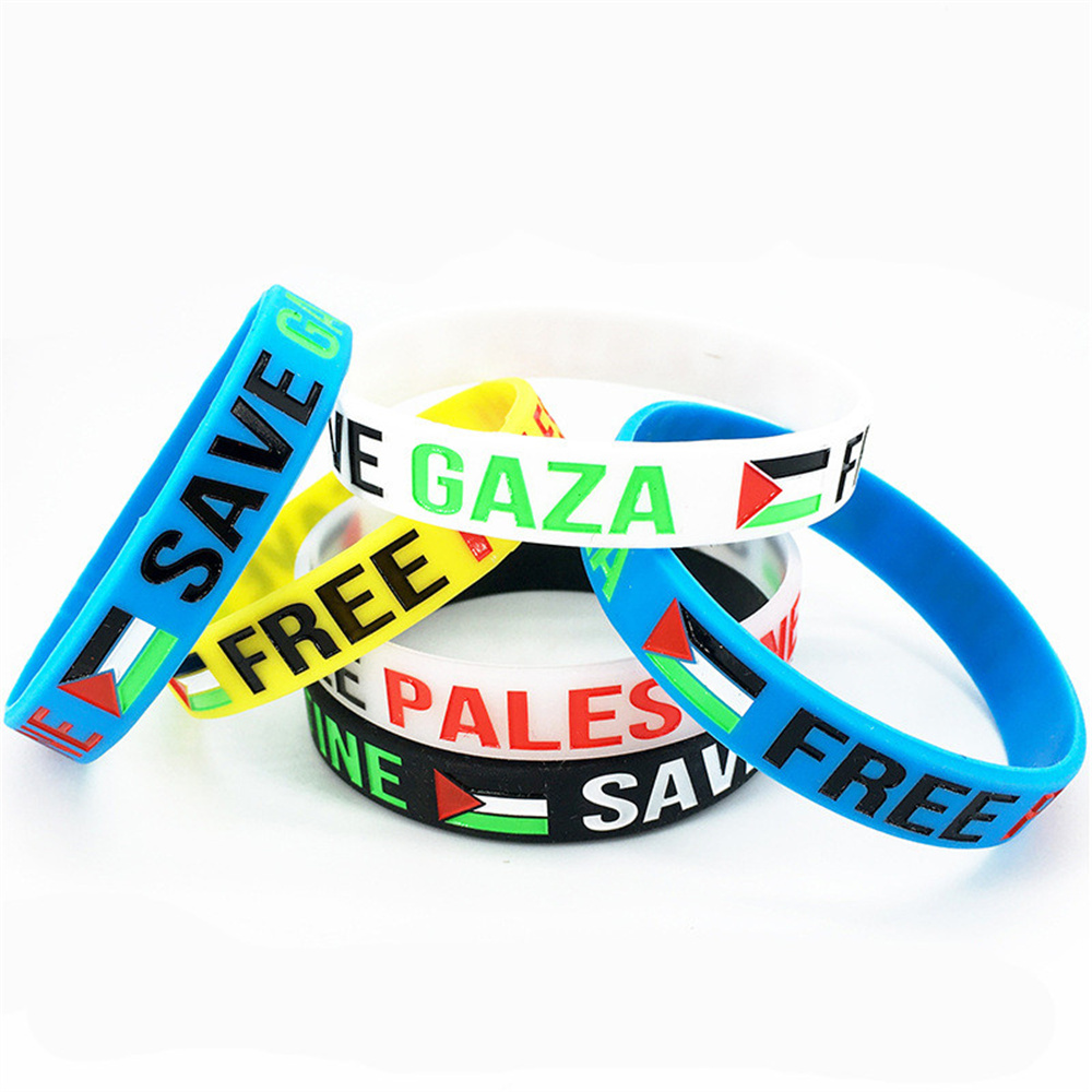 Multicoloured Silicone Wristbands Palestine Support Bracelets Palestine Flag Wristbands Palestine Pride Bracelets Multicolor Silicone Bracelets