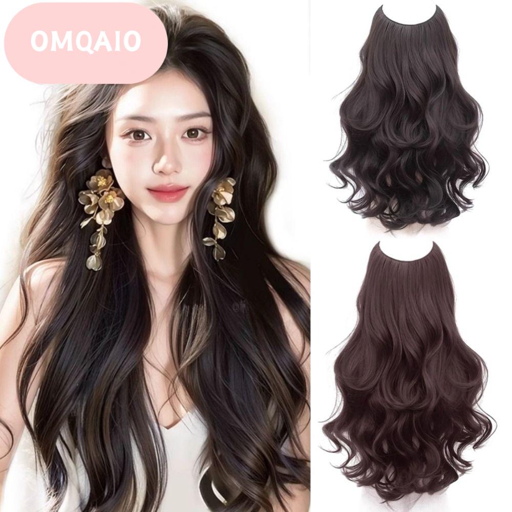 OMQAIO จำลองจำลองจำลอง ชิ้นผมหยิกยาว สังเคราะห์สังเคราะห์สังเคราะห์ ขนปุยฟู วิกผมรูปตัววีไร้รอยต่อที่มองไม่เห็น คลิปใน ชั้นชั้นๆ ผมต่อชิ้นเดียว สำหรับผู้หญิง ราคา 235 บาท*ส่งฟรี