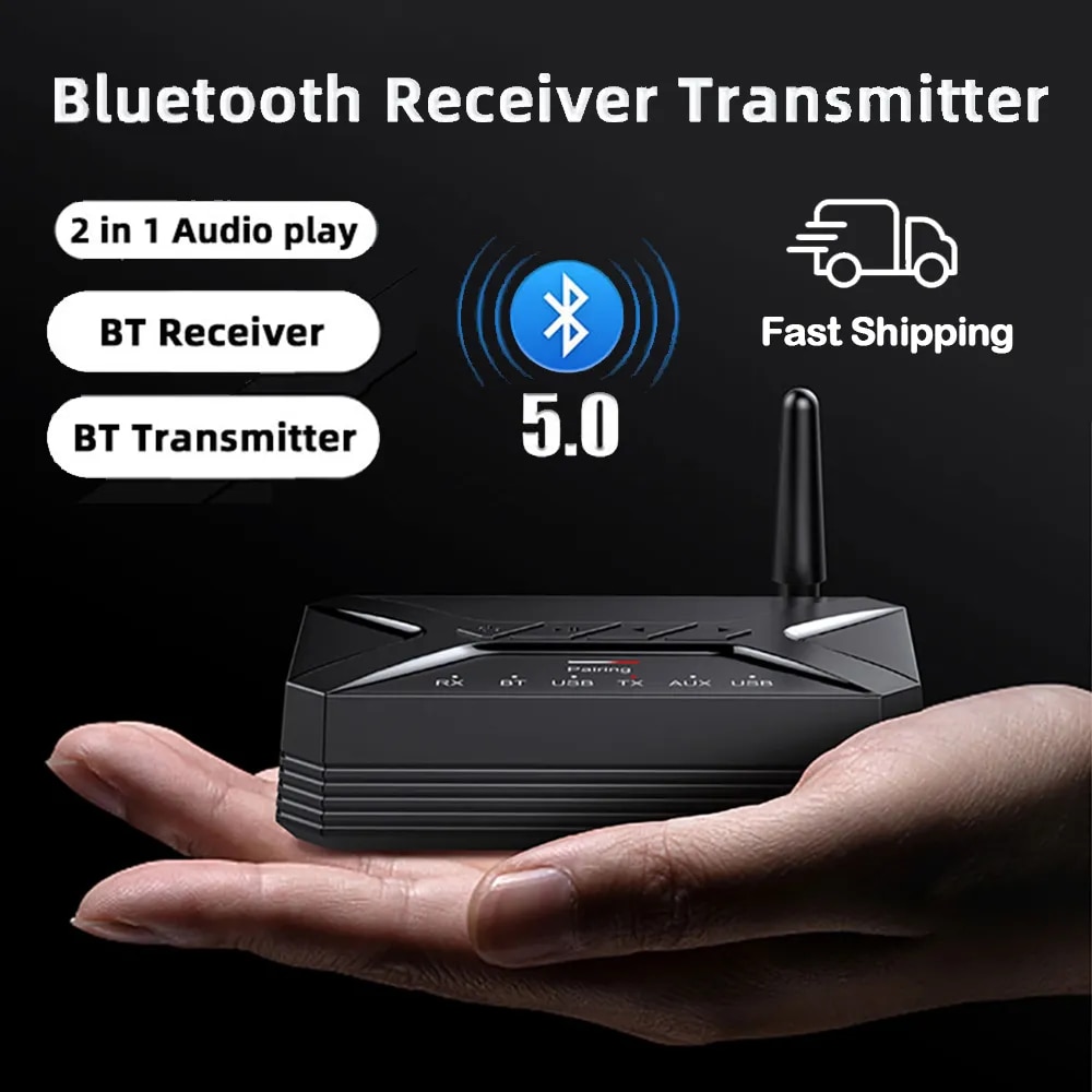 Bộ thu phát âm thanh Bluetooth5.0 độ trễ thấp Jack AUX 3.5mm RCA Bộ điều hợp không dây âm nhạc stereo cho loa tai nghe PC TV