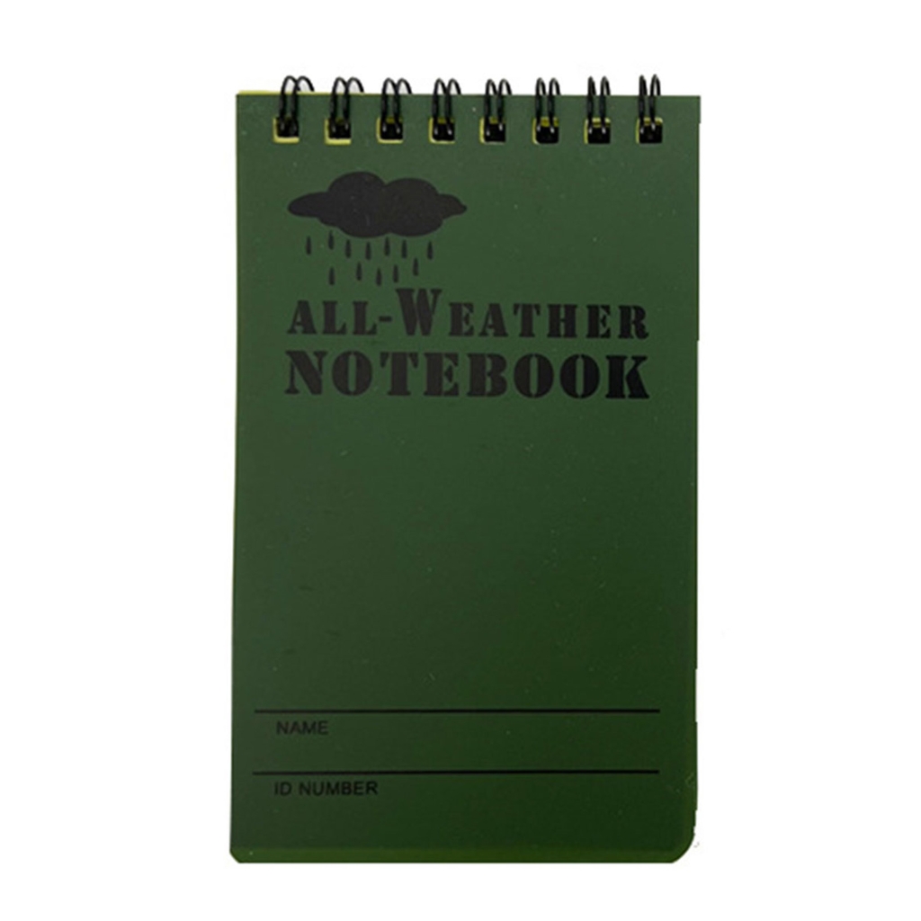Waterproof Notebook,3 x 5 Inch Pocket Notepad,All-Weather Memo-Pads with Top-Spiral,Tactical Steno-Pads with Grids - 1