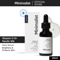 Minimalist Advanced Brightening 16% Vitamin C Face Serum With Vitamin E & Ferulic Acid For Glowing Skin | All Skin Types | For Women and Men