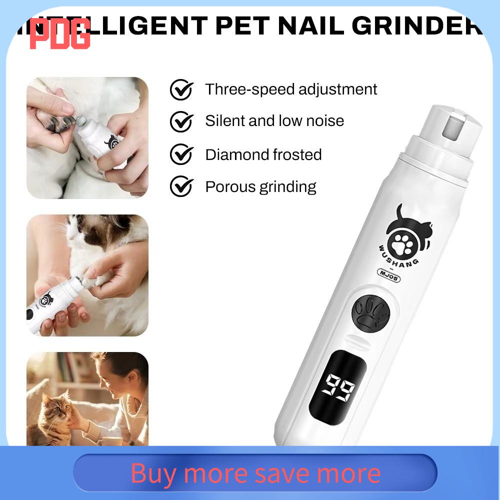 PDG Sạc USB Máy cắt móng chó điện Đèn LED Bánh xe đánh bóng Máy mài móng cho chó   cắt móng cho thú cưng Chăm sóc chó
