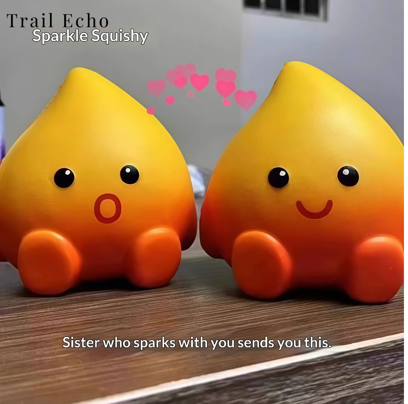 Trail Echo Cute Fire Spirit Squishy Toy Soft PU Stress Relief Slow Rebound Fun for Relaxation and Mood Boosting ราคา 25 บาท*ส่งฟรี