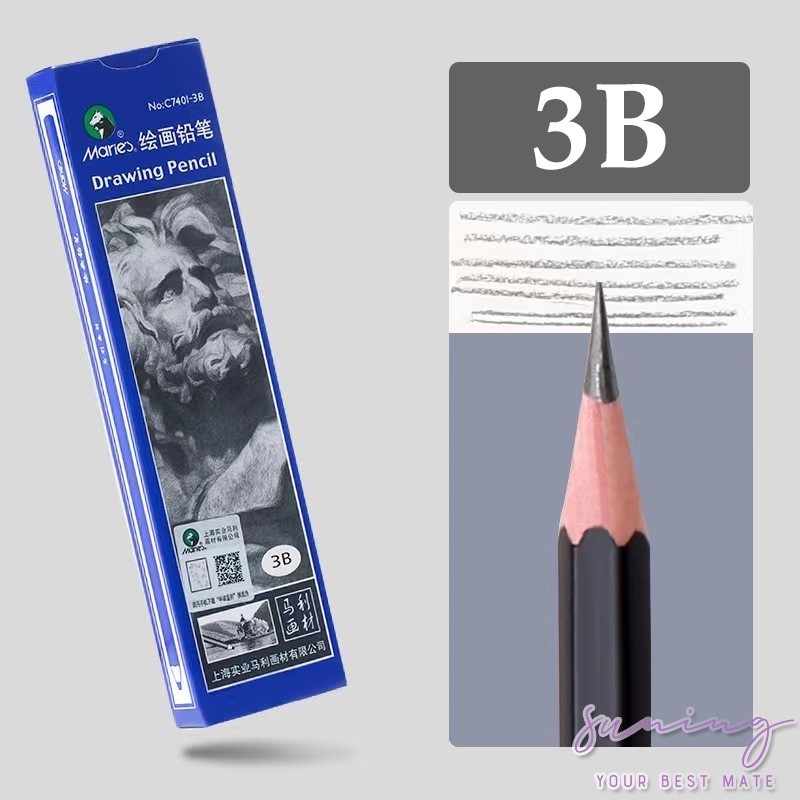 Maries Charcoal Pencils Pensil Sketsa Arang / Charcoal Sketch / Shading Pencil Maries