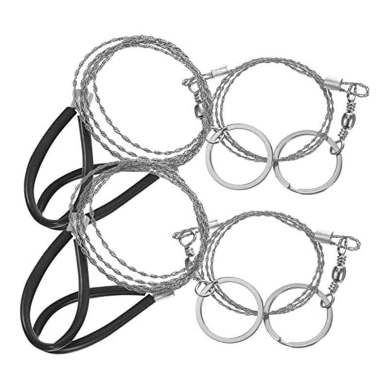 4Pcs Wire Saw Chain Garrote Wire Rope Chainsaw Survival Pocket Chainsaw Specialty Tools Hand Tool Pocket Tools Durable Easy to Use