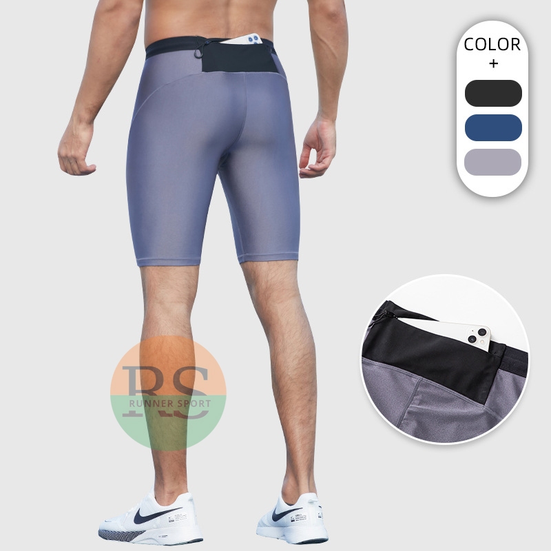 TRFDT Quần bó chạy bộ nam RS23401 có túi hậu đựng điện thoại YKY