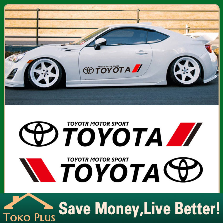 2Pcs Stiker Mobil Sport Cutting Stiker Mobil TOYOTA Sticker untuk pintu Kaca dan Body Mobil Striping Sport Mobil TOYOTA Harga 29,000 rupiah*Gratis Ongkir