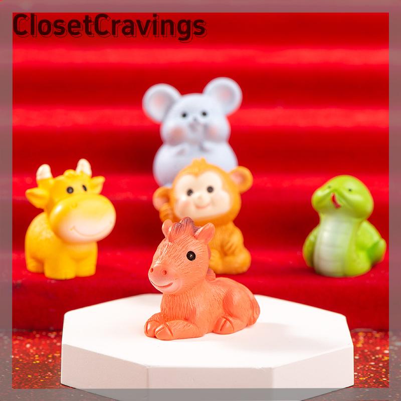 ClosetCravings Bức tượng nhỏ thu nhỏ dễ thương mười hai hoàng đạo động vật rồng vi cảnh quan đồ trang trí cho trang trí nhà văn phòng bàn phụ kiện