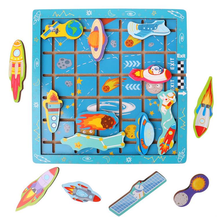 Space Moving Game Puzzle Customized Educational Wooden Puzzle Toys