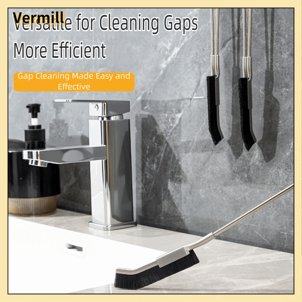 VERMILL Đa chức năng Bàn chải làm sạch khe hở Thép không gỉ Lông cứng Bàn chải chà Gap  Bàn chải vệ sinh góc cho nhà bếp, phòng tắm, toilet